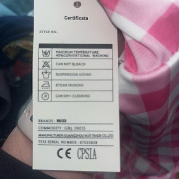 Pink Plaid Dress Costume for Girls 5-6 yrs - Picture 4 of 4